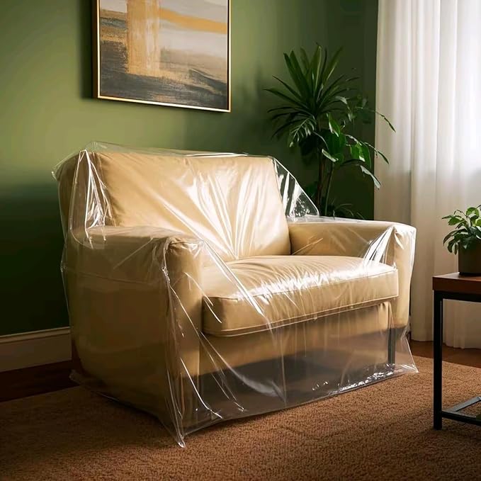 TopSoon Plastic Sofa Bag Clear Couch Cover,Moving & Storage Sofa Bag, Dust-Proof Waterproof Plastic Furniture Cover,134-Inch Long by 46-Inch Wide