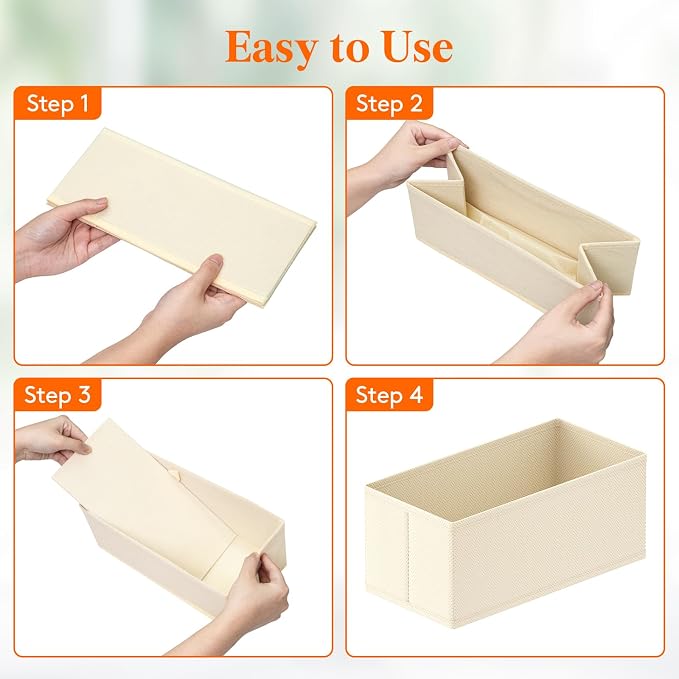 Lifewit Drawer Organizer Clothes for Closet, Khaki, 16 Pack | 3 Sizes Underwear Wardrobe Drawer Dividers, Fabric Foldable Dresser Storage Organizer Bins for Sock, Bra, Lingerie, Undies