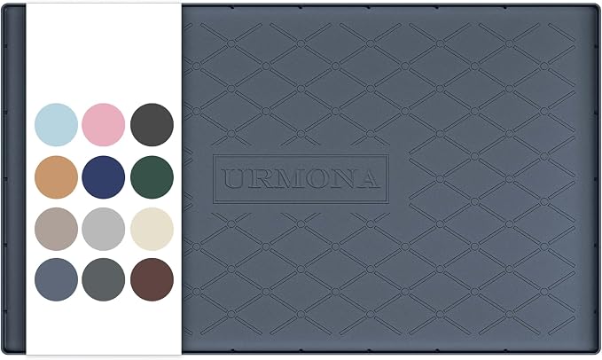 URMONA Under Sink Mat for Kitchen Waterproof, 37" x 22" Silicone Under Sink Mat for Shelf Liner Organizer, Cabinet Sink Protector Under Sink Liner for Bottom Kitchen, Bathroom(Dark Grey)