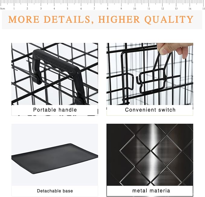 30 Inch Dog Crate for Small Dog, Metal Wire Pet Dog Cage for Small Animals Rabbit Indoor Outdoor Foldable Metal Dog Kennel with Divider Panel, Leak-Proof Plastic Pan