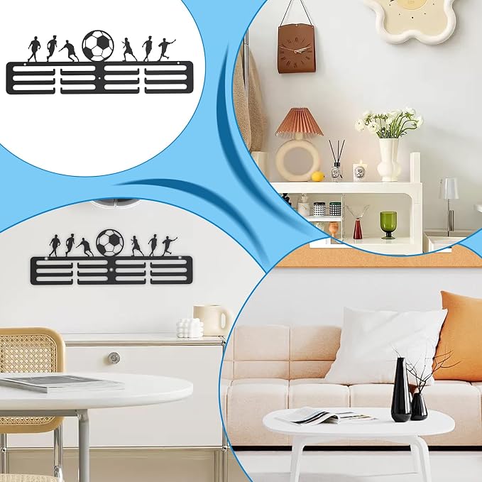 Award Hanger Football Theme Organizer | Sports Award Storage Rack for Runners Players Swimmers Gymnasts Athletes Winners Bedroom Office Gym Living Room