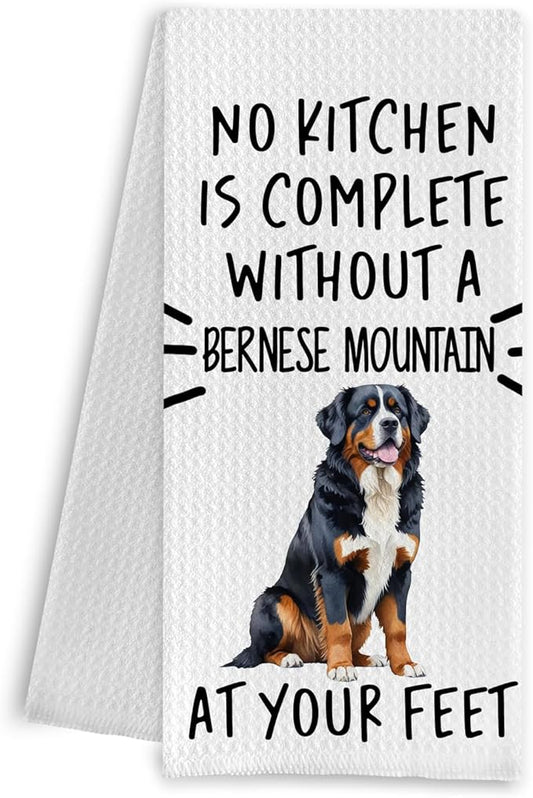 Bernese Mountain Dog Kitchen Towels, Bernese Mountain Dog Gifts, 16x24 Inch Cotton Waffle Weave Dish Towels