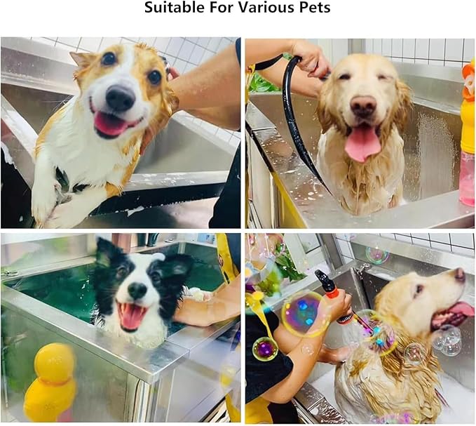 Professional Pet Grooming Tub with Faucet,Stainless Steel Dog and Cat Bathing Station for Washing and Showering.Silver-120cm/47.2in