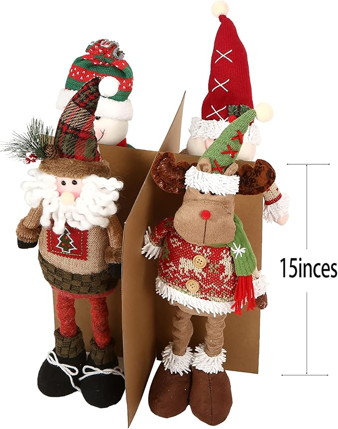 Sattiyrch Christmas Figurine Storage Box & Nutcracker Storage Container, 600D Canvas,Keeps 8 Holiday Figurines,15 Inches,Adjustable Area & Pockets for Decorations