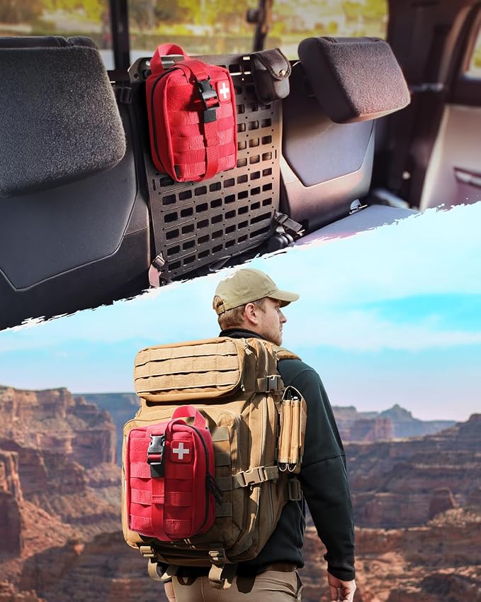 LIVANS 1000D First Aid Bag Empty, Medical Ifak Pouch for Emergency & EMT | Molle Compatible, Rip-Away & Quick-Release Design, Versatile for Tactical, Camping, Hiking and Travel
