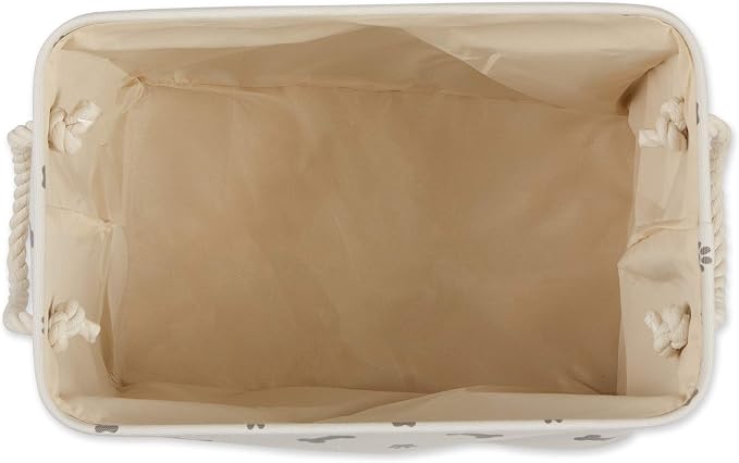 Bone Dry Pet Storage Collection Paw and Bone Print, Large Rectangle, 17.5x12x15", Gray