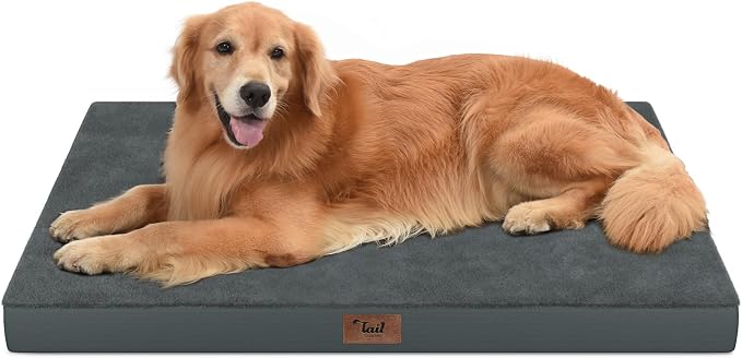 Waterproof Orthopedic Outdoor Dog Bed XL for Extra Large Dogs | Egg Crate Foam for Joint Support, TPU Waterproof Layer, Machine Washable 1680D Oxford Cover, 44 x 32 Inch, Up to 90 lbs