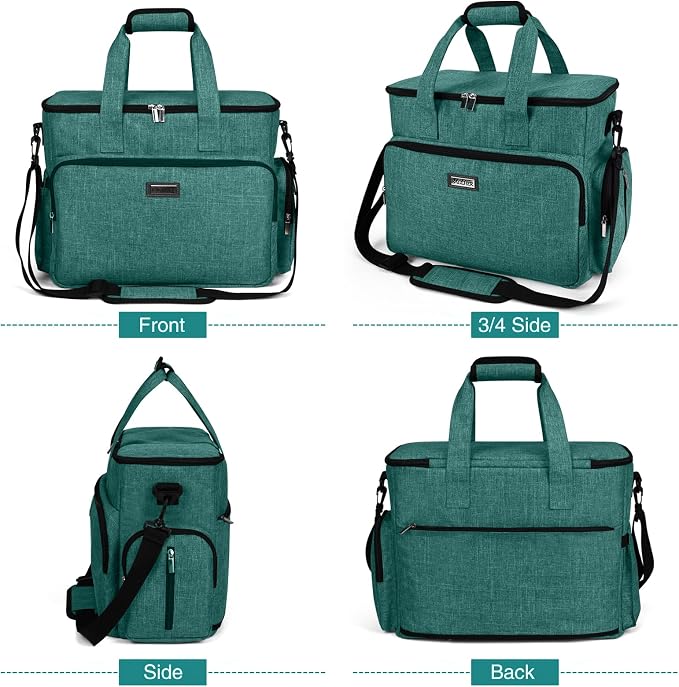 BAGLHER Dog Travel Bag, Airline Approved Pet Tote Organizer with Multi-Function Pockets, 2 X Food Storage Containers and 2 X Collapsible Bowls, Perfect Weekend Pet Travel Set for Dog, Cat Green