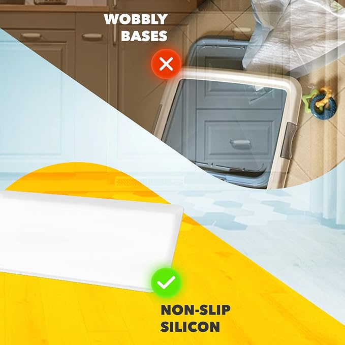 Skywin TidyFriend 2 Pack Dog Pee Pad Holder - Fits Up to 24” x 24” Pee Pad Holder for Dogs - Stable Grip, Soft Edges, Quick Wipe Silicone Surface Dog Pad Holder for Indoor Flooring Protection (White) | Stable Grip, Raised Edges, Quick-Wipe Silicone Sur...
