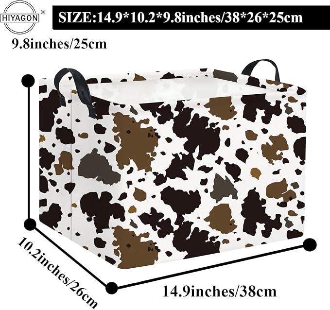Rectangular Cow Basket Kids Basket Baby Storage Bin Basket Organizer Box for Boys Room Decor(Cow)