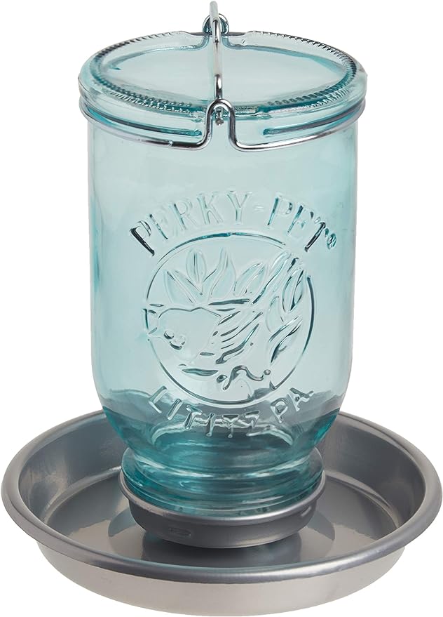 Perky-Pet 1 Mason Jar Wild Bird Waterer 783, Blue