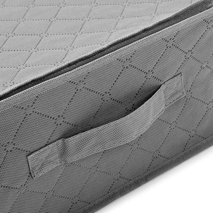 Zerodeko under Bed Storage Bag Large Capacity Organizer for Quilts and Blankets Breathable Non-woven Design Window for Easy Viewing for Bedroom and Closet Use