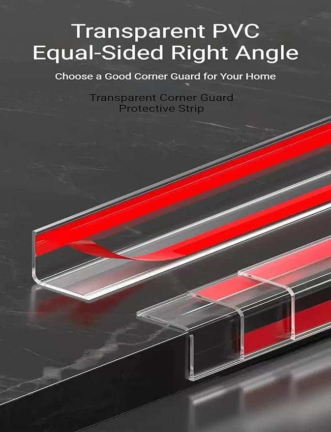 Self-Adhesive Corner Protectors for Walls - Sharp Edge Guards, Table & Door Edge Protection, Soft Fur Cover, 1.2in x 86.6in (2.2m), Safe Baby & Pet Safety Solution