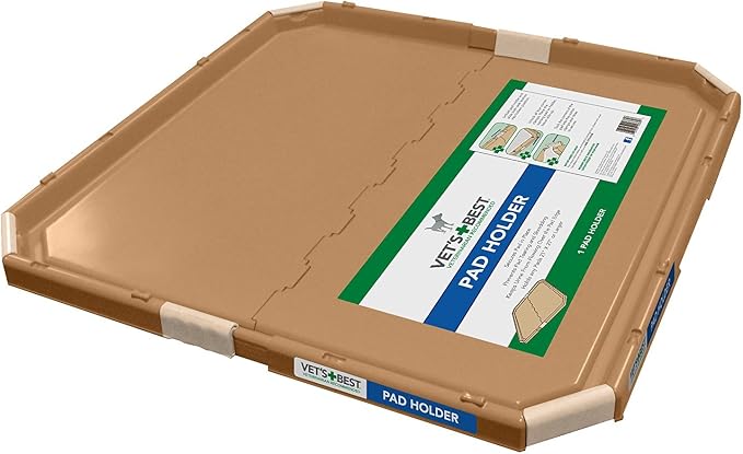 Vet's Best Dog Pad Holder | Portable Tray for Pet Training and Puppy Pads | Protection Against Pad Leakage, Bunching, and Shredding | Fits Pads 21 x 21 Inches or Larger