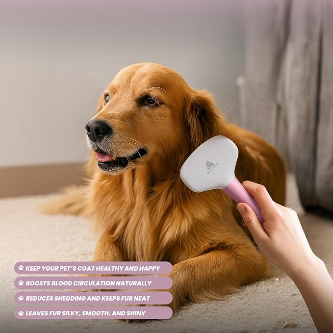 Small Slicker Brush for Grooming - Slicker Brush for Dogs and Cats can act as Deshedding Pet Tool for Healthy Coat Maintenance and Suitable for Short and long Haired Dogs