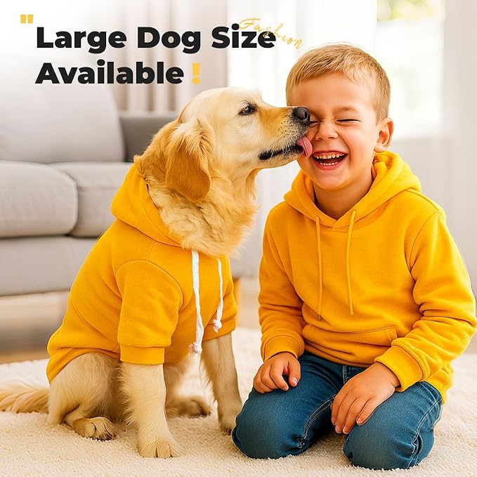 PETCARE Basic Dog Hoodie Sweaters for Small Medium Large Dogs Cats Puppy Clothes Soft Warm Fleece Dog Hoodies Sweatshirt with Small Pockets Fall Winter Chihuahua Dachshund Golden Retriever Outfits