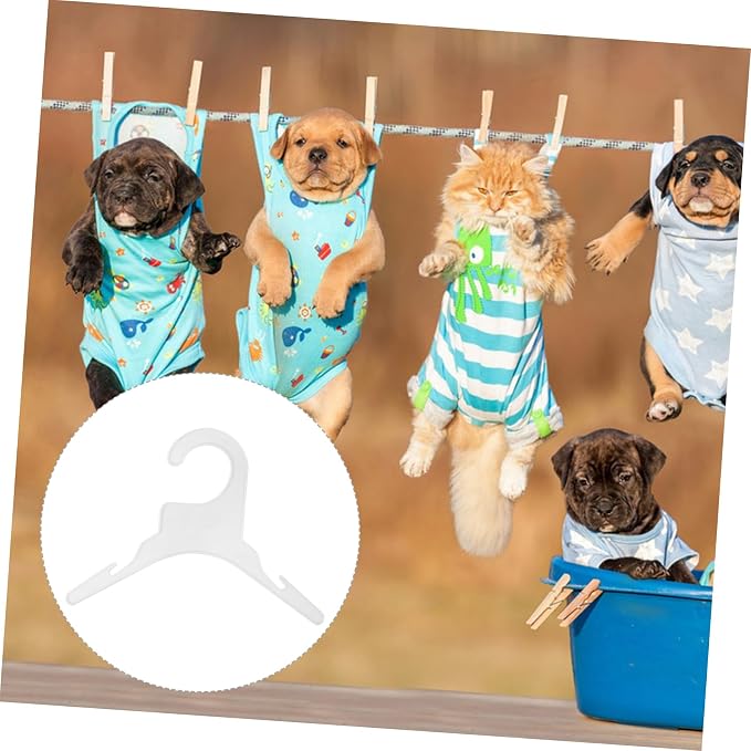 BESPORTBLE 30pcs Dog Clothes Hanger Pet Apparel Rack for Dog and Cat Clothing Hanging Racks for Indoor Closet and Pet Shop Use Non-Skid Design