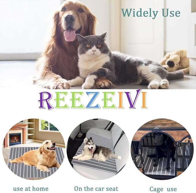 REEZEIVI Breathable 3D Air Mesh Pet Mat,Anti-Slip Bottom,Washable,40×28 | Dog Crate mat / Pet Crate pad,Anti-Slip Bottom,Non-stuffy,Machine Washable