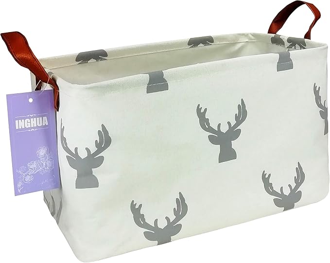 Rectangular Deer Storage Basket | Gifts Bag for Toys,Books,Clothes,Gifts,Pets-Perfect for Home,Office,Nursery,Dorm,Shelf