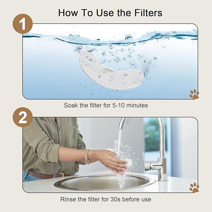 NPET Replacement Filters for WF210plus Stainless Steel Pet Water Fountain(8pcs)