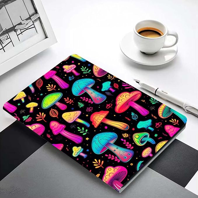 for Samsung Galaxy Tab A 10.1 Tablet Case 2019 Model T510 T515 T517,Premium Leather Folio Stand Auto Wake/Sleep,Multiple Viewing Stand,Colorful Psychedelic Mushrooms