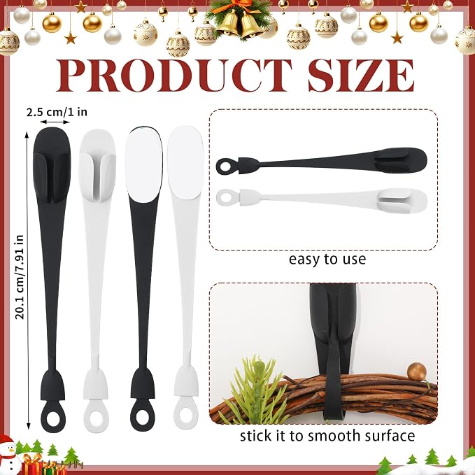12 Pcs Cord Bundlers Organizer for Appliances, Black, White | Self Adhesive Kitchen Sticky Silicone Holder Organizer for Air Fryer, Toaster, Home Decorations Accessories