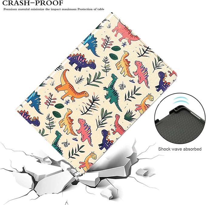 for Samsung Galaxy Tab A 10.1 Tablet Case 2016(SM-T580 T585 T587, Not for 2019 Model),Premium Leather Folio Stand Auto Wake/Sleep,Multiple Viewing Stand,Cartoon Funny Dinosaur