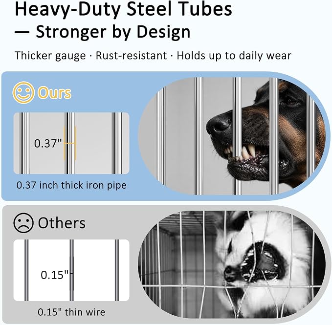 30" Wooden Dog Crate Furniture,Medium Kennel Pet Cage End Table for Indoor | for Small Medium Dogs, White and Black, Fits Living Room Bedroom, Heavy Duty Steel Frame with Lock 45 lbs Cap, 100 lbs Top.