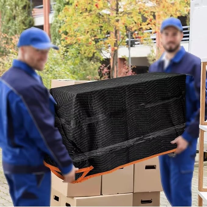 4 Pack Large Moving Blankets 80 * 72in Heavy Duty Packing Blankets for Furniture Moving Shipping Wrapping Quilted Furniture Pads for Moving, Padded Mover Blankets