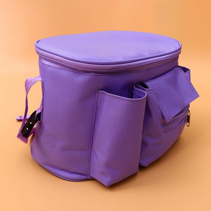 Purple Oxford Fabric Stroller Hanging Storage Bag with Multi-pocket Compact Design for Stroller and Cart Handle, Space Saving Organizer for Outgoings and Business Trips