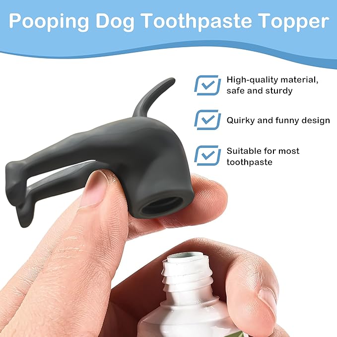 Gag Gifts - White Elephant Gifts, 3Pcs Pooping Dog B*tt Toothpaste Topper, Funny White Elephant Gift Ideas, Fun Dog Toothpaste Dispenser, Toothpaste Squeezer, Gag Gifts for Family Friends