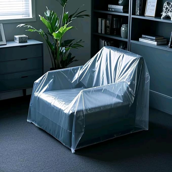 TopSoon Plastic Sofa Bag Clear Couch Cover,Moving & Storage Sofa Bag, Dust-Proof Waterproof Plastic Furniture Cover,134-Inch Long by 46-Inch Wide