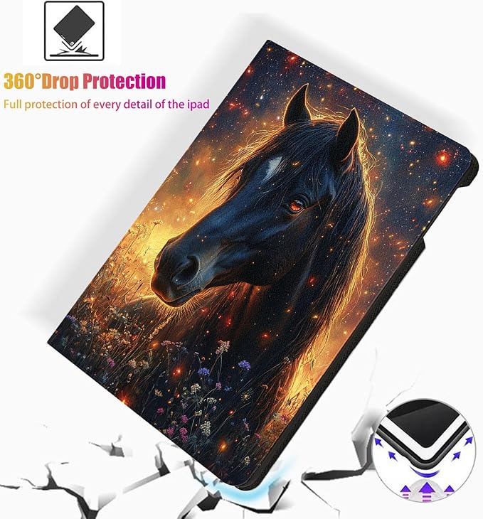 for Samsung Galaxy Tab A 8.0 2017 Model T380/T385 Tablet Case,Auto Wake/Sleep,Adjustable Stand Protective Cover - Day of The Dead Guitar Skeleton