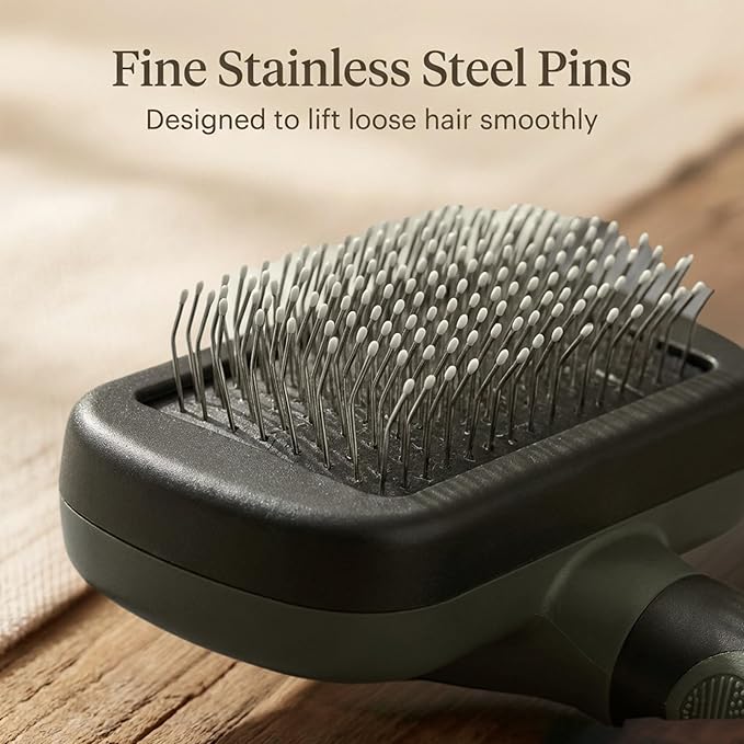 FIELD & FUR Slicker Brush: Essential Dog & Cat Grooming Tool for Shedding, Detangling, and Daily Care - Perfect for Doodles, Poodles, and Puppies with Comfortable Grip and Fine Stainless Steel Pins