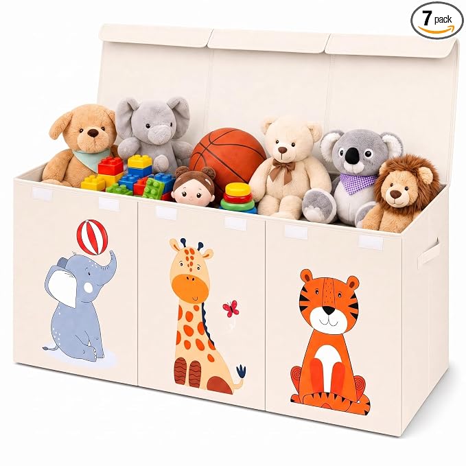 Zebra Baby Toy Storage Organizer for Kids and Toddlers, 40" x 13.5" x 16.5" - Large Collapsible Toy Chest for Living Room - Box, Bin, Organizer for Boys and Girls, Extra Big