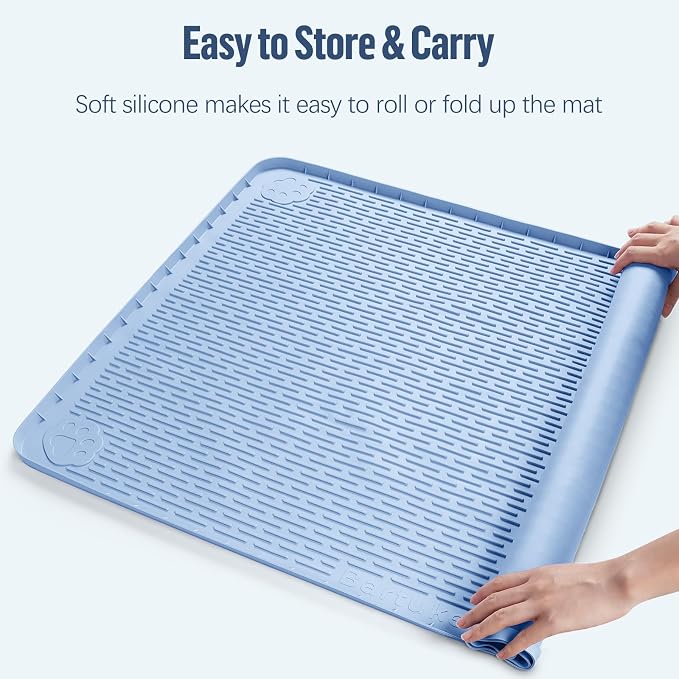 Pee Pad Holder for Dogs 40''x28'' Silicone Puppy Pee Pad Tray, Blue | Extra Large Dog Potty Tray Leak-Proof, High Edge, No Spill Training Pads for Floor Protection, No Pee Pads