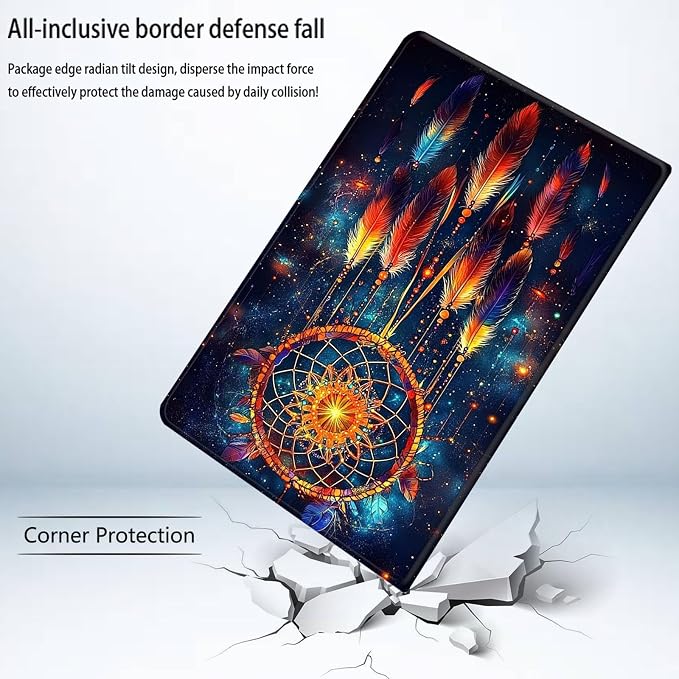 Bxgolkgd Tablet Case for Samsung Galaxy Tab A9 Plus/A9+ 5G 11 Inch 2023(SM-X210/X215/X216/X218),Shockproof Stand Cover with Heat Dissipation,Auto Wake/Sleep Function,Galaxy Dreamcatcher