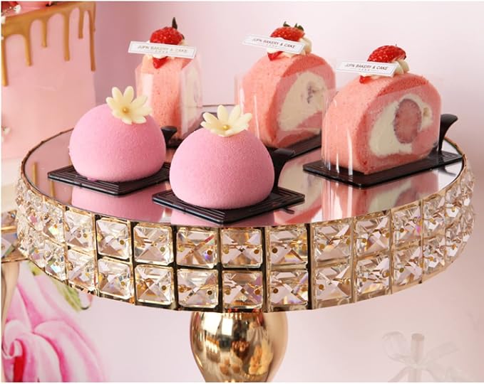Cake Stand Wedding Crystal Dessert Stand Display Stand Ornament Dessert Cold Tea Stand Cosmetic Organizer Cake Stand Cake Plate Candy Cupcake Dessert Display Shelves (Color : D) (B)