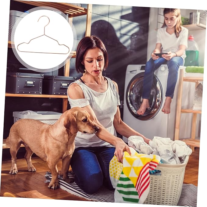 3pcs Pet Apparel Hangers Iron Clothing Organizers for Dog and Cat Clothes Sturdy Non- Holders for Drying and Storing Thickness