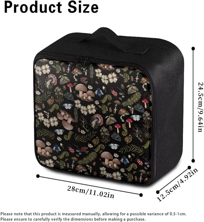 Rnyleeg Black First Aid Kits for Businesses Portable Medical Kit for Car Travel Medicine Bag Organizer Home Medical Supplies Mushroom Butterfly Flower Pattern