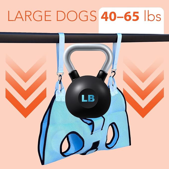 Haminway Pet Grooming Hammock – Large Dog Grooming Sling for Nail Trimming, Bathing & Ear/Eye Care – Blue