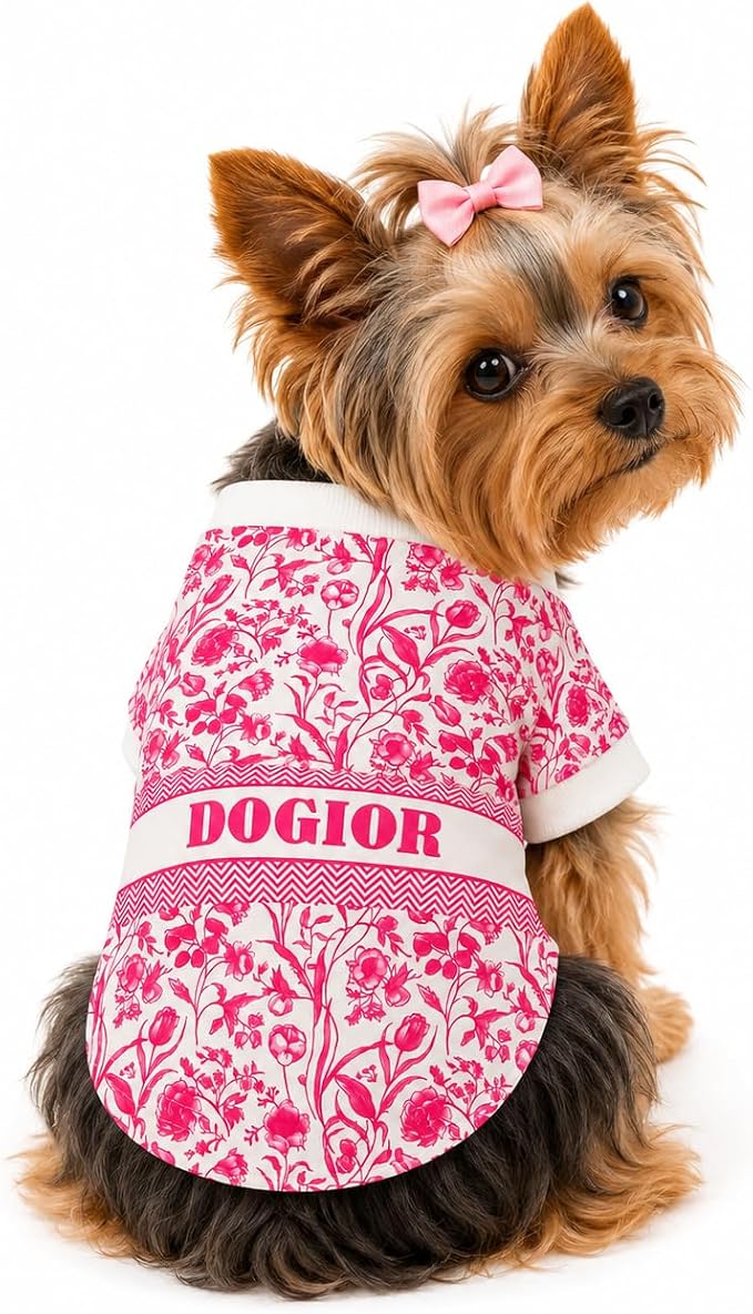 Dog T-Shirts for Small Dogs, Designer Luxury Dog Clothes Pet Apparel | Designer