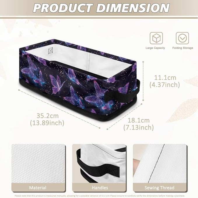 Purple Butterfly Toilet Paper Basket, Toilet Paper Storage Toilet Roll Organizer Paper Container, Bathroom Accessories Toilet Paper Holder with Storage