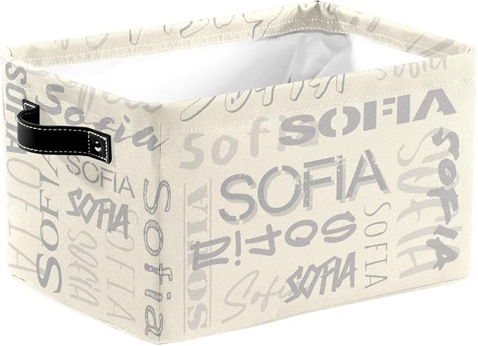 Personalized Storage Bins with Name Custom Kids Storage Basket Cubes Organizer with Handles for Organizing Boys and Girls Toys Shelf Closet Nursery Baskets Boxes, 1 Pack
