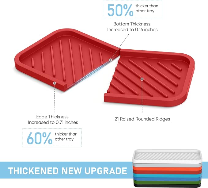 Silicone Sponge Holder-Large Thick Durable 10" Sink Organizer Tray-Kitchen