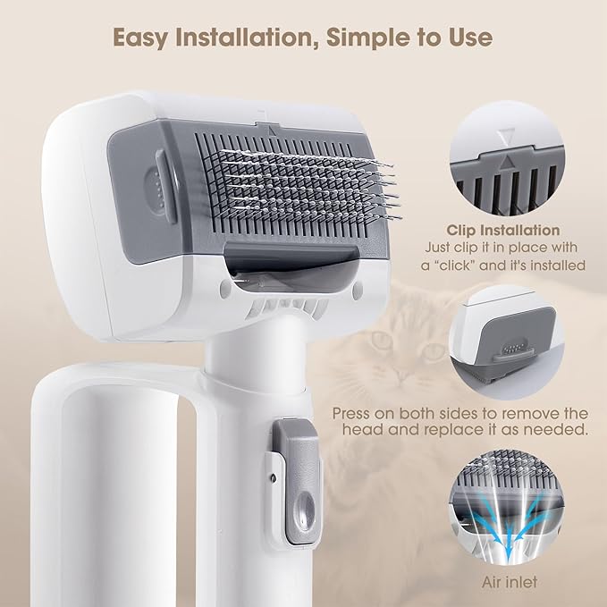 Pet Grooming Vacuum Kits-Dog&Cats Hair Remover Dematting Shedding, Cordless Handheld and Rechargeable Machine Friendly Noise with 9K Suction 300ml Dust Cup Travel/Household