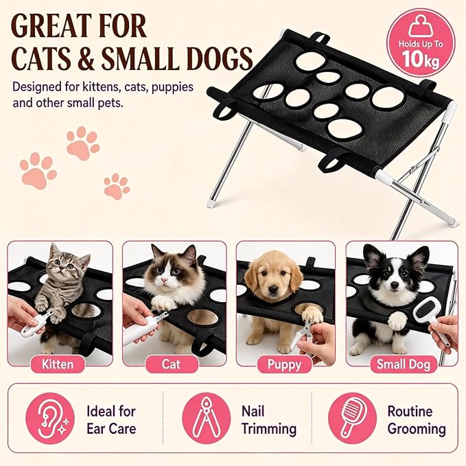 Pet Bathing Hammock for Dogs, Foldable Dog Bath Holder Sling Shower Chair | Pet Washing Station, Ear Cleaning, Bathing Use, Foldable Design, Secure Strap