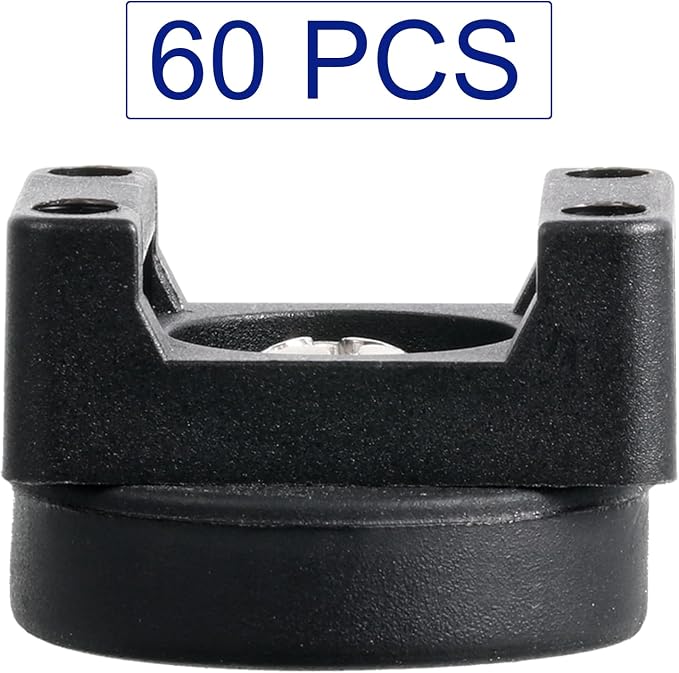 Yookeer 60 Pcs Magnetic Zip Tie Mount Cable Clips Black,22 Mm | Multipurpose Cable Clips Wire holder for Electrical Wiring, Magnet Base for Metal Surfaces, Without Drilling, Reusable