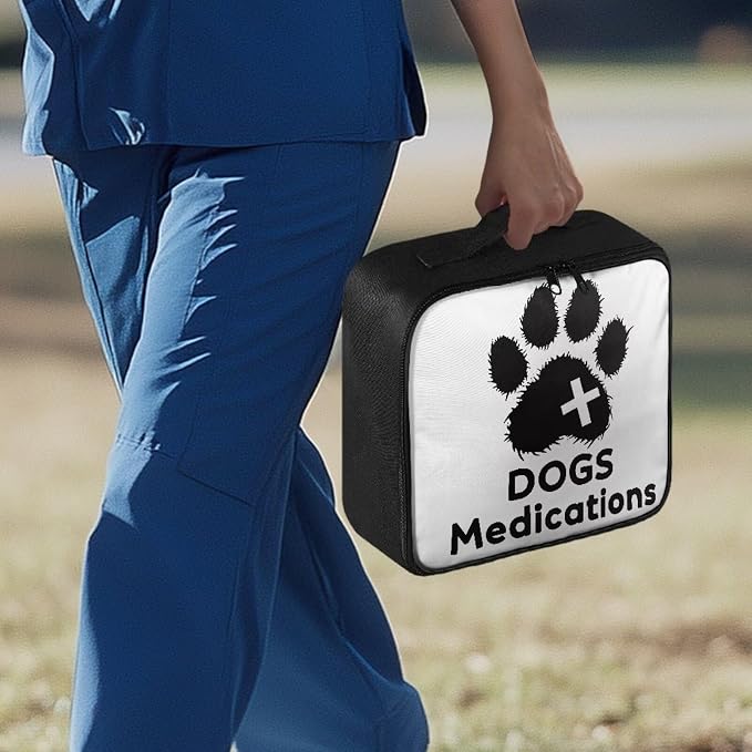 Rnyleeg Paw Prints First Aid Kit for Dog Empty First Aid Bag for Veterinary Medical Kit for Home Car Portable Travel Medical Supplies Bag