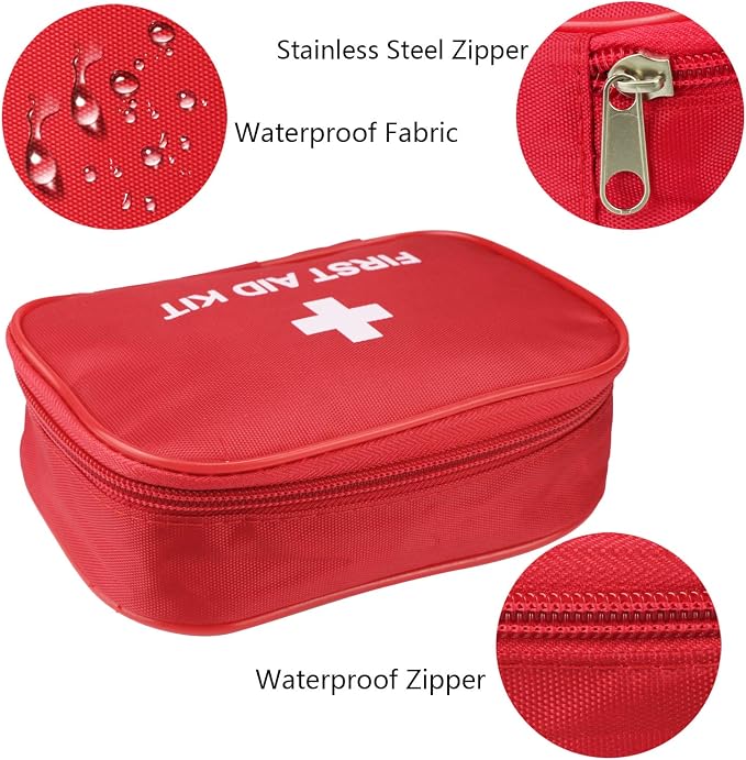 6 Pack Empty First Aid Kit Bag, Lightweight Empty First Aid Bag for Emergency at Home, Office, Car, Outdoors, Boat, Camping, Hiking(Bag Only)